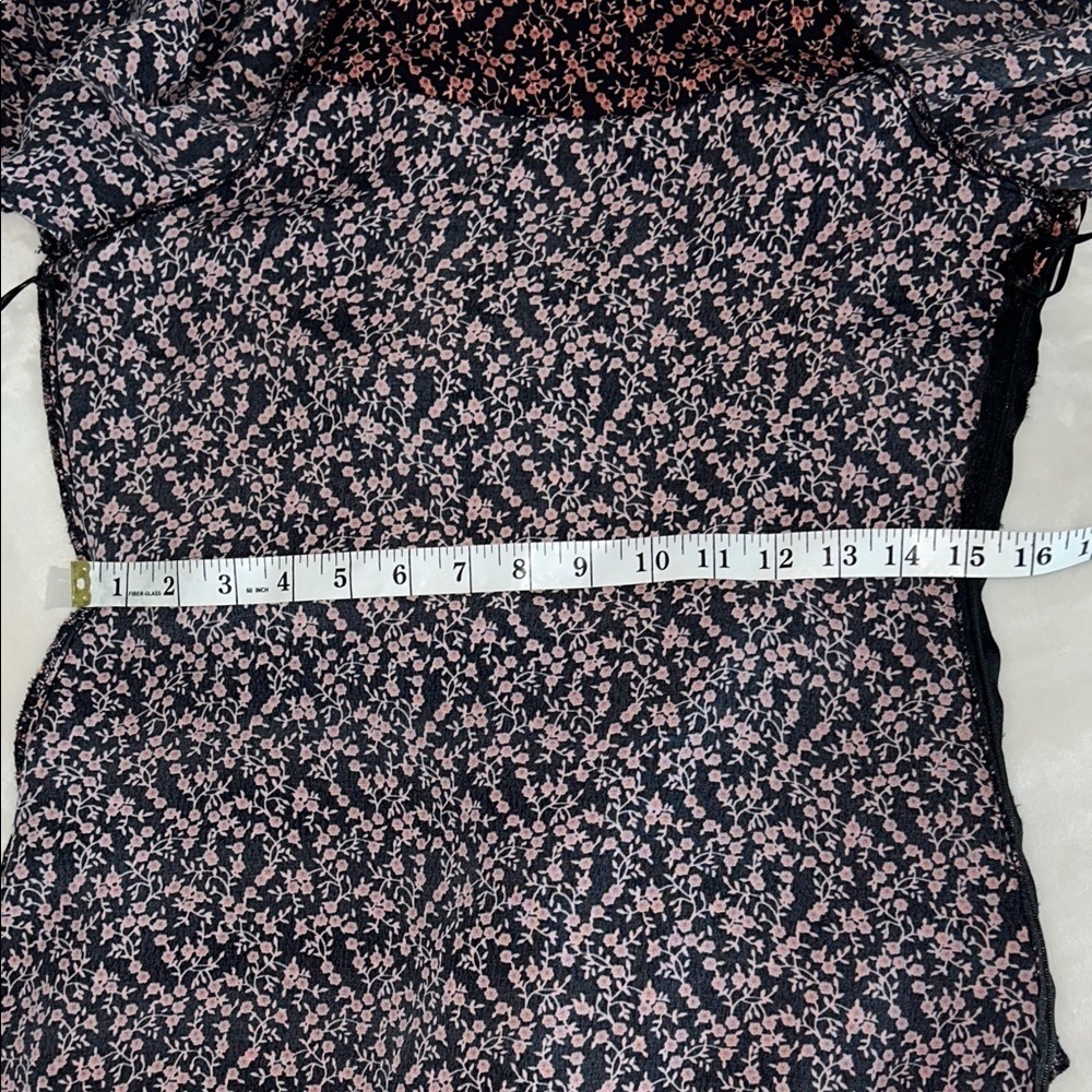 Free People Tunic Mini Dress Or Top Floral Tie Wrap Front Sz S - Picture 13 of 14